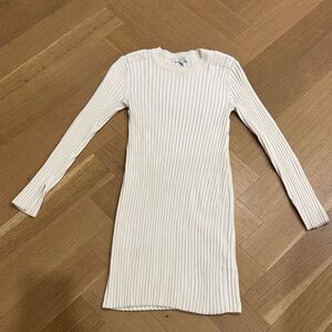 Reiss Cream Ember Cotton Cashmere Blend Mini Dress